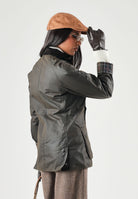 BARBOUR Giubbotto CLASSIC BEADNELL marrone scuro da donna in cotone cerato con colletto in velluto a coste 262MLWX0668 OL71 BARBOUR 