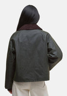 BARBOUR Giacca a vento SPEY WAX JACKET tartan-verde da donna con colletto in velluto a coste 262MLWX1482 OL52 BARBOUR 