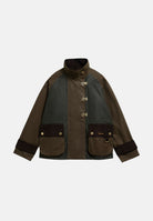 BARBOUR Giubbotto beech-fern marrone da donna con design bicolore, colletto alto e chiusura frontale 262MLWX1566 SN91 BARBOUR 