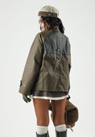 BARBOUR Giubbotto beech-fern marrone da donna con design bicolore, colletto alto e chiusura frontale 262MLWX1566 SN91 BARBOUR 
