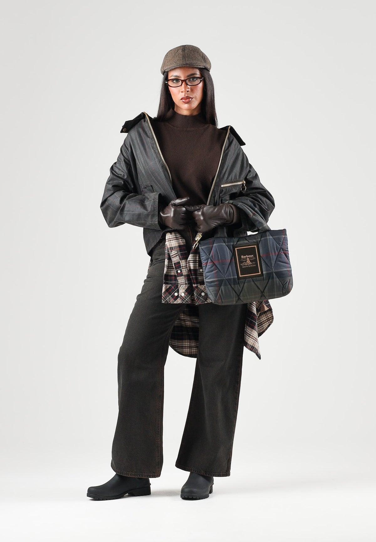 BARBOUR Giacca a vento ARLENE CHECKED grigio per donna con fantasia tartan e tasche oblique con zip. 262MLWX1567 OL71 BARBOUR 