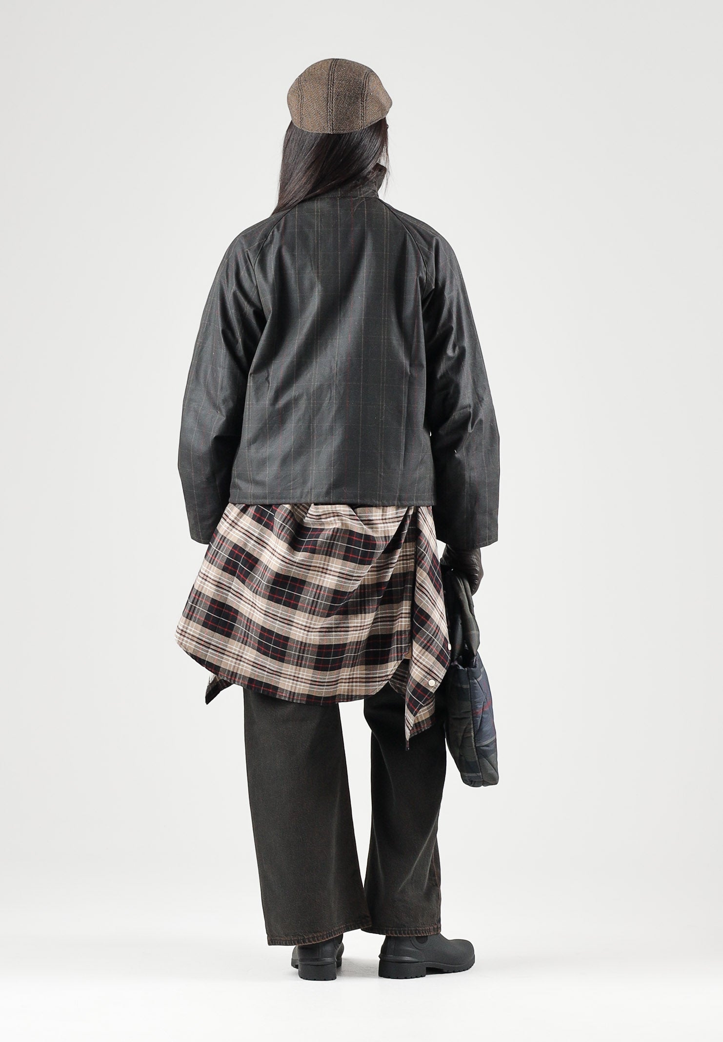 BARBOUR Giacca a vento ARLENE CHECKED grigio per donna con fantasia tartan e tasche oblique con zip. 262MLWX1567 OL71 BARBOUR 