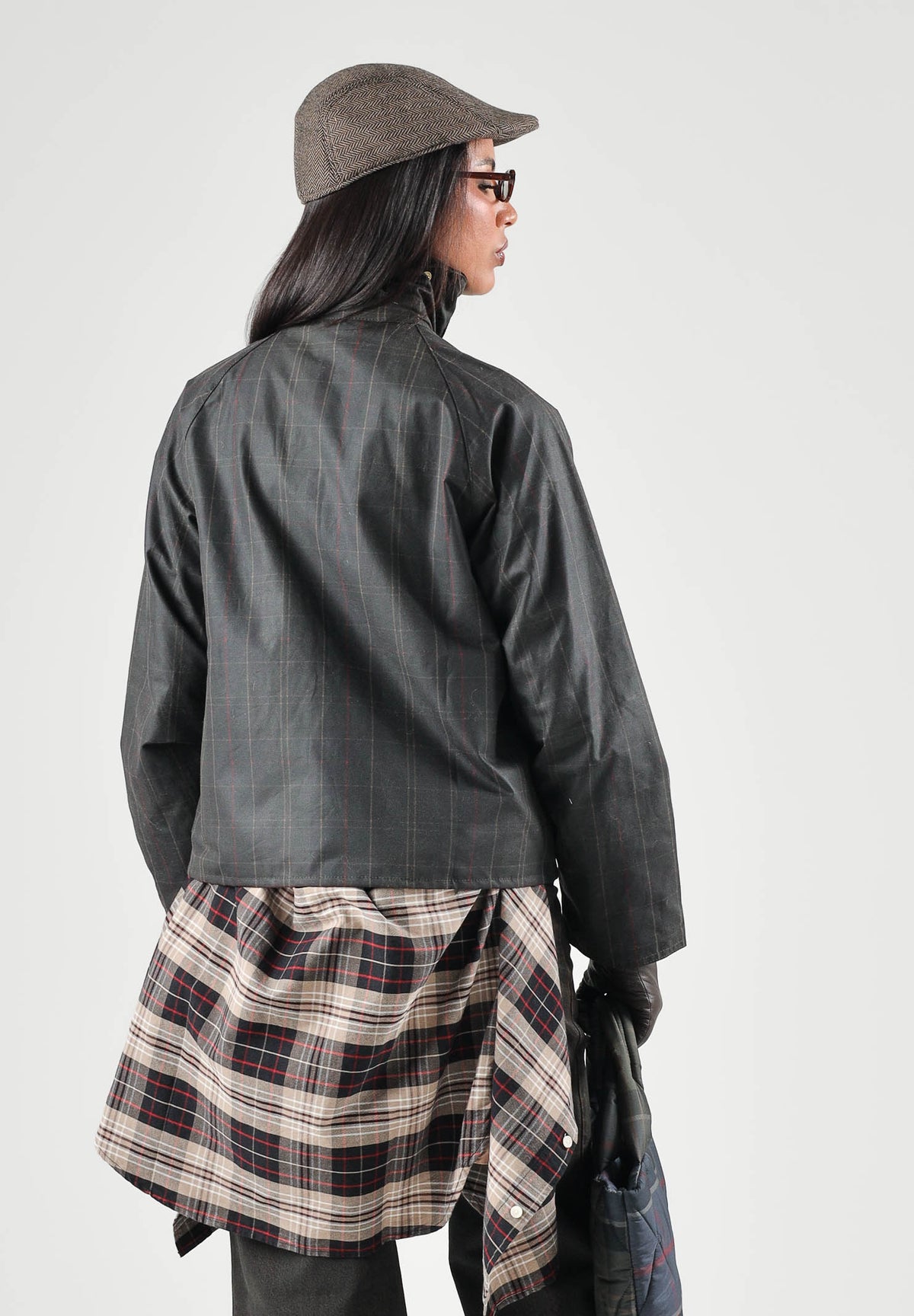 BARBOUR Giacca a vento ARLENE CHECKED grigio per donna con fantasia tartan e tasche oblique con zip. 262MLWX1567 OL71 BARBOUR 