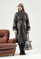 BARBOUR Giubbotto WAXED TRENCH COAT marrone scuro per donna con cintura in vita e dettagli multitasche 262MLWX1572 RU91 BARBOUR 