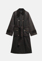 BARBOUR Giubbotto WAXED TRENCH COAT marrone scuro per donna con cintura in vita e dettagli multitasche 262MLWX1572 RU91 BARBOUR 