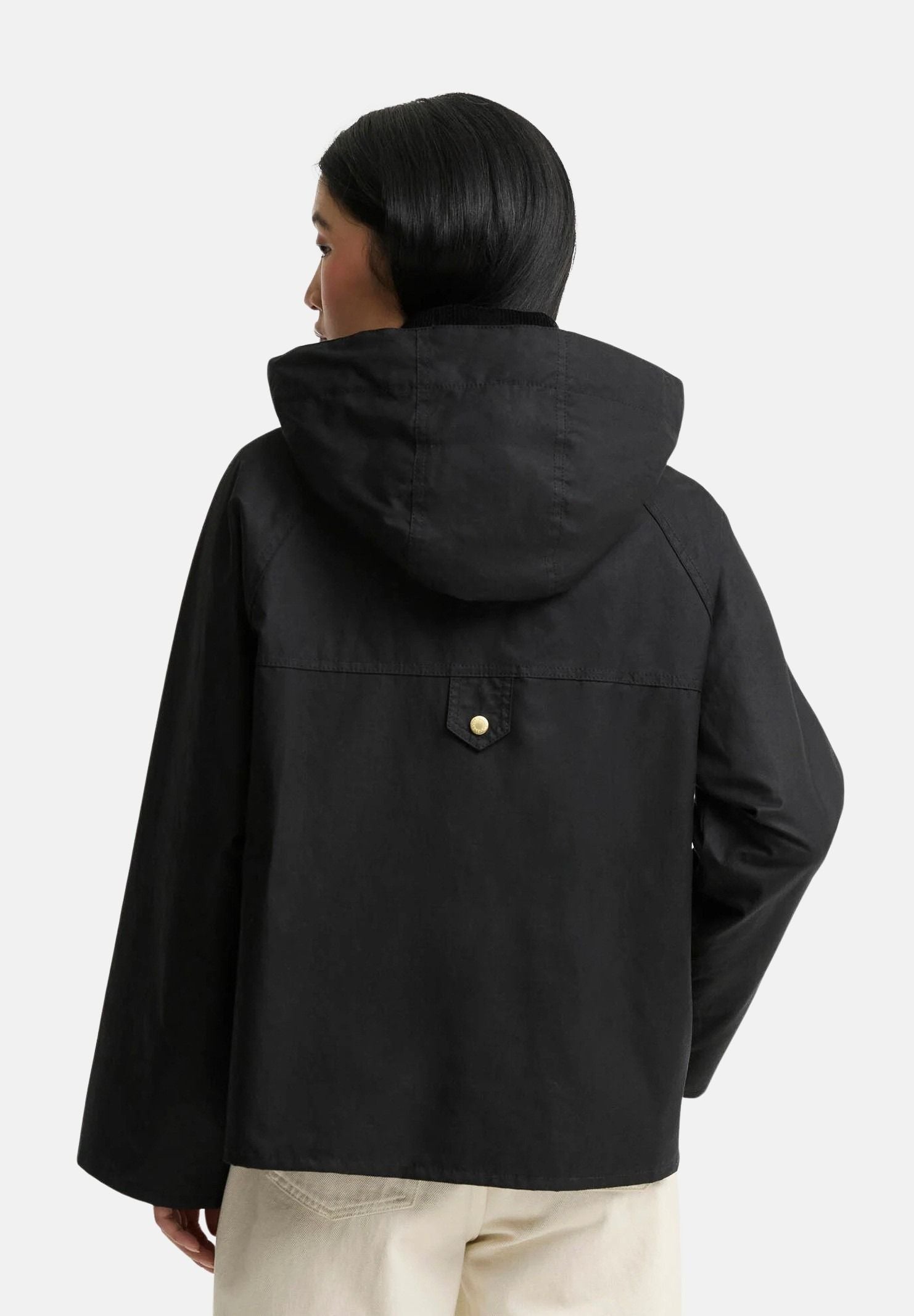 BARBOUR Giacca a vento  black-ancient nero da donna con cappuccio integrato, coulisse regolabile 262MLWX1578 BK71 BARBOUR 
