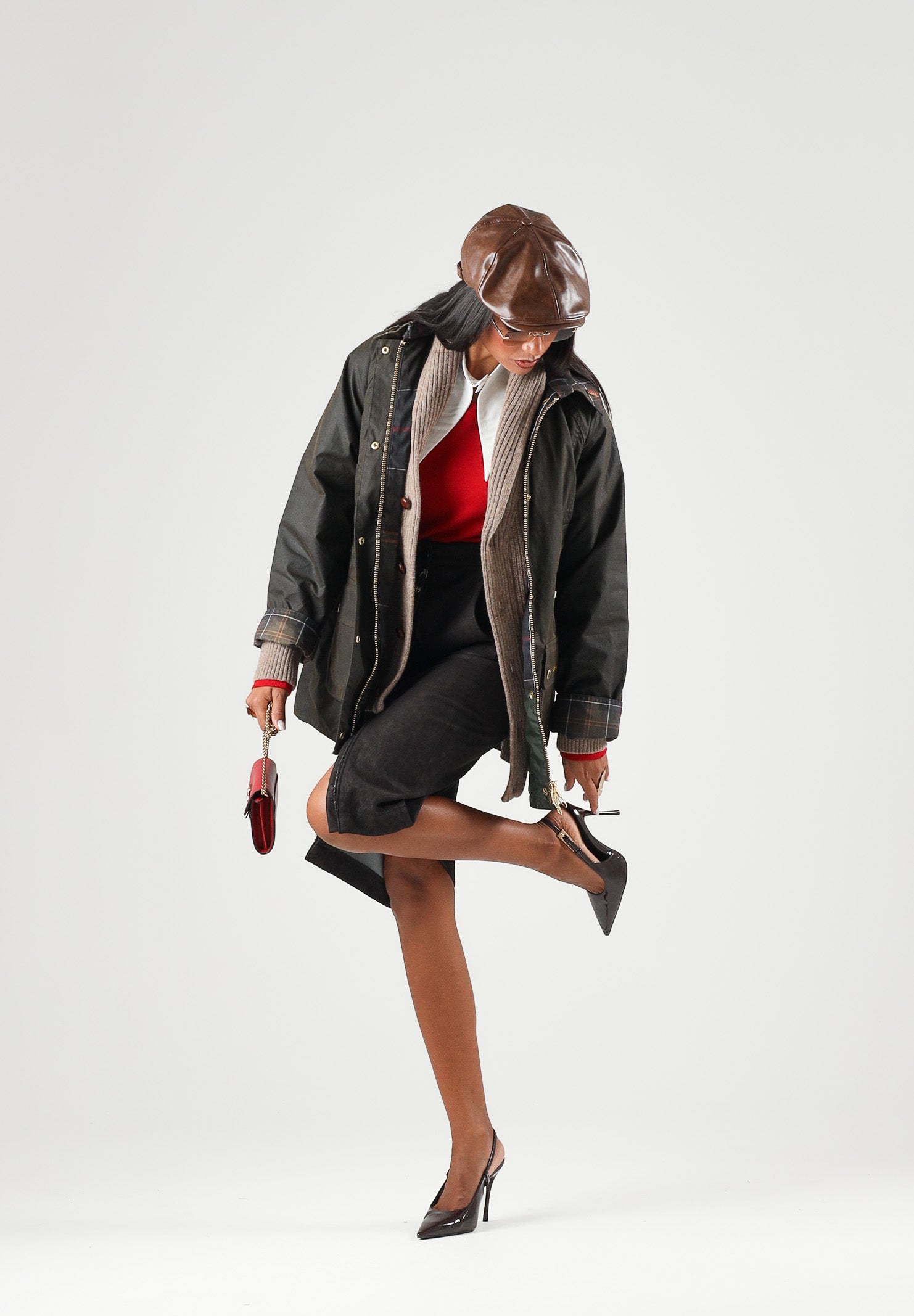 BARBOUR GiubbottoWAX  verde oliva da donna con colletto in velluto a coste 262MLWX1582 OL71 BARBOUR 