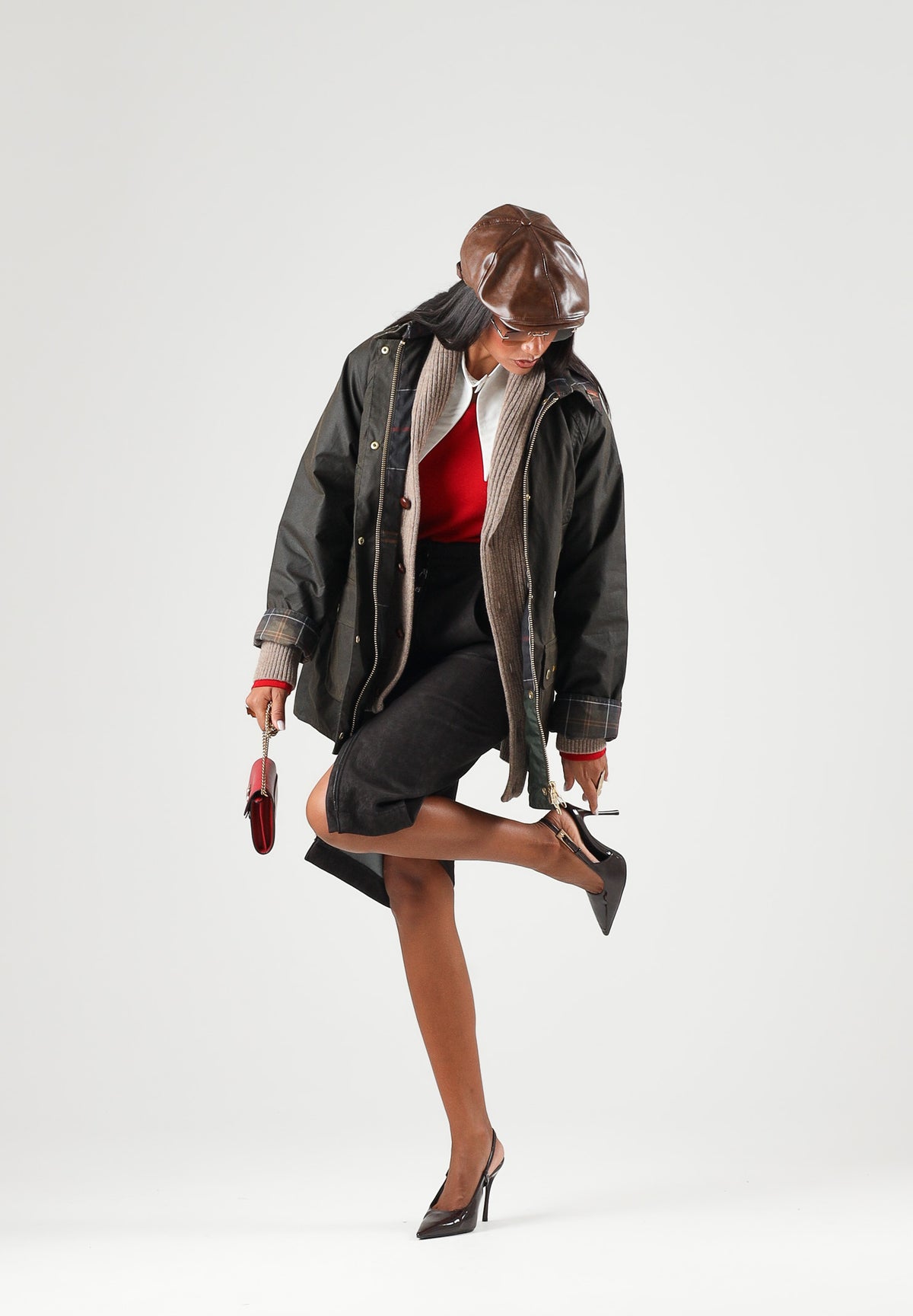 BARBOUR GiubbottoWAX  verde oliva da donna con colletto in velluto a coste 262MLWX1582 OL71 BARBOUR 