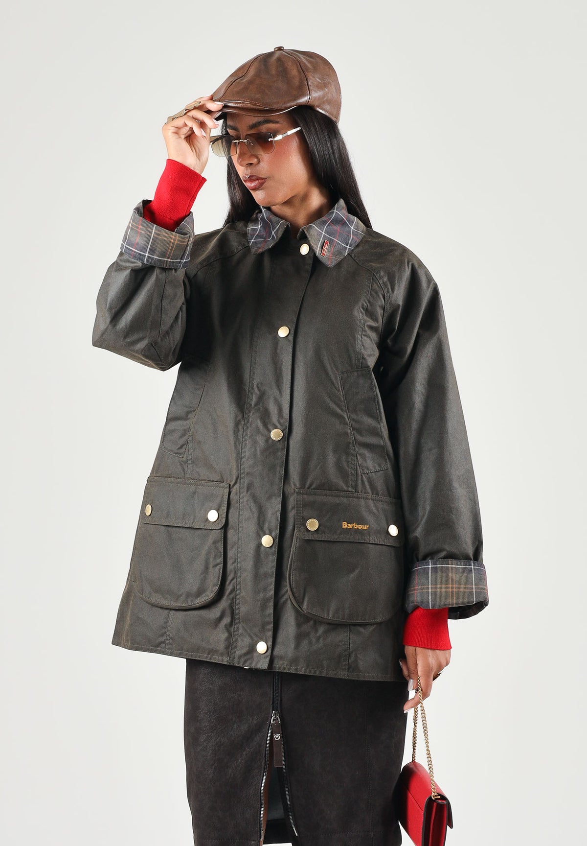 BARBOUR GiubbottoWAX  verde oliva da donna con colletto in velluto a coste 262MLWX1582 OL71 BARBOUR 
