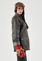 BARBOUR GiubbottoWAX  verde oliva da donna con colletto in velluto a coste 262MLWX1582 OL71 BARBOUR 