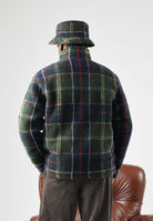 BARBOUR Felpa con zip TARTAN FLEECE verde da uomo in pile morbido con fantasia tartan 262MMFL0187 TN11 BARBOUR 