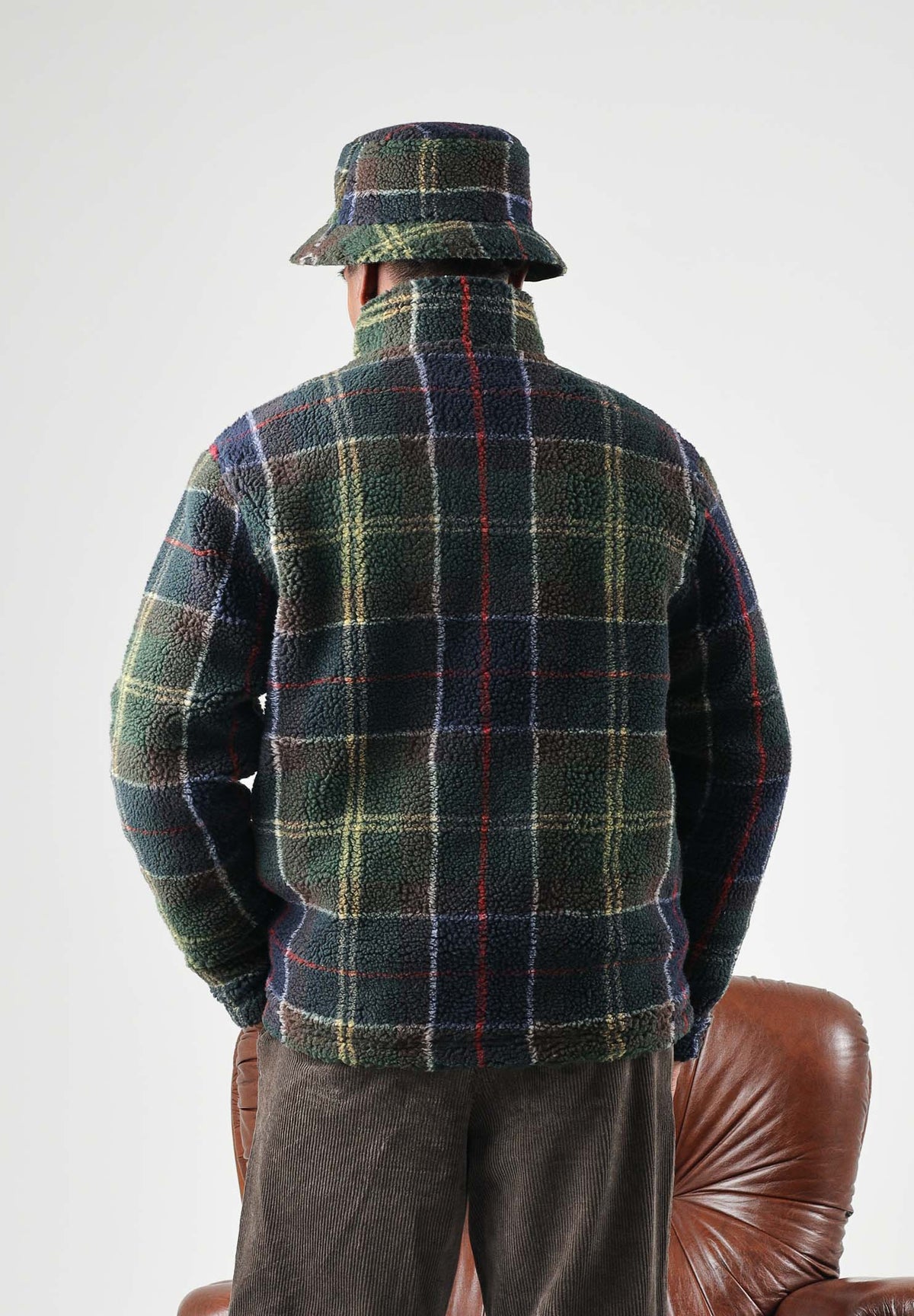 BARBOUR Felpa con zip TARTAN FLEECE verde da uomo in pile morbido con fantasia tartan 262MMFL0187 TN11 BARBOUR 