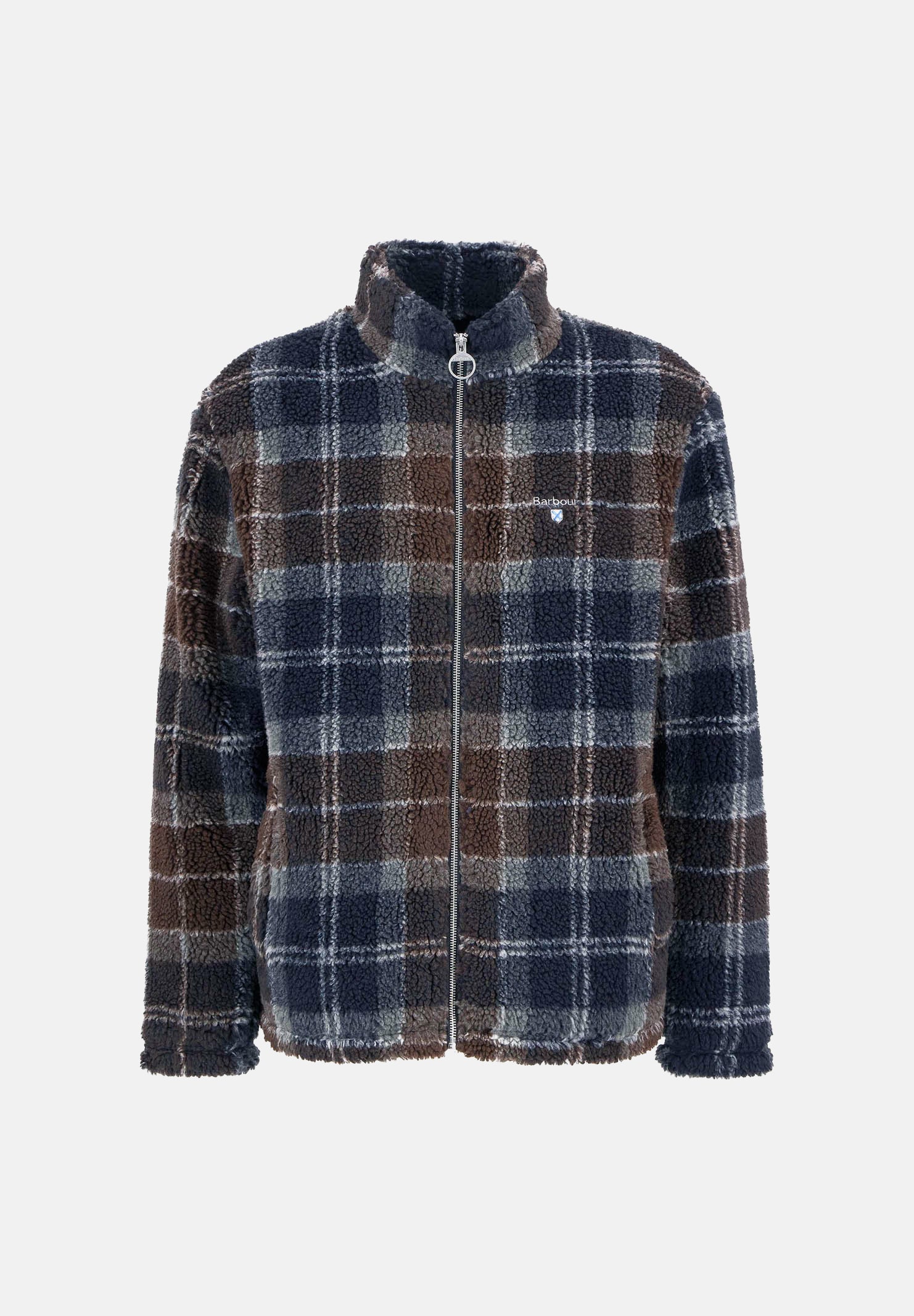 BARBOUR Felpa con zip TARTAN FLEECE  blu da uomo in morbido pile con fantasia tartan 262MMFL0187 TN38 BARBOUR 