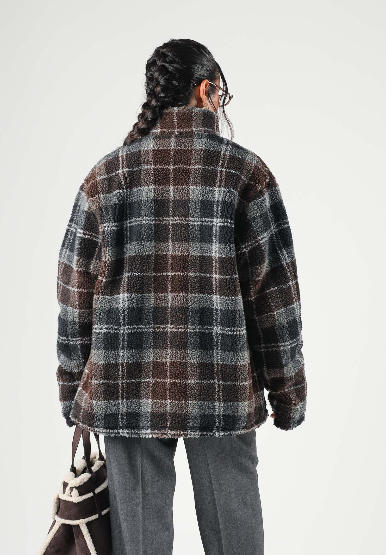 BARBOUR Felpa con zip TARTAN FLEECE  blu da uomo in morbido pile con fantasia tartan 262MMFL0187 TN38 BARBOUR 