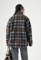 BARBOUR Felpa con zip TARTAN FLEECE  blu da uomo in morbido pile con fantasia tartan 262MMFL0187 TN38 BARBOUR 