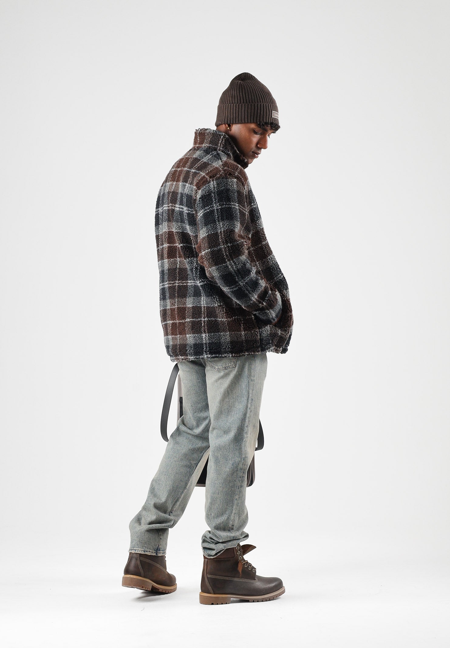 BARBOUR Felpa con zip TARTAN FLEECE  blu da uomo in morbido pile con fantasia tartan 262MMFL0187 TN38 BARBOUR 