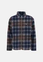 BARBOUR Felpa con zip TARTAN FLEECE  blu da uomo in morbido pile con fantasia tartan 262MMFL0187 TN38 BARBOUR 