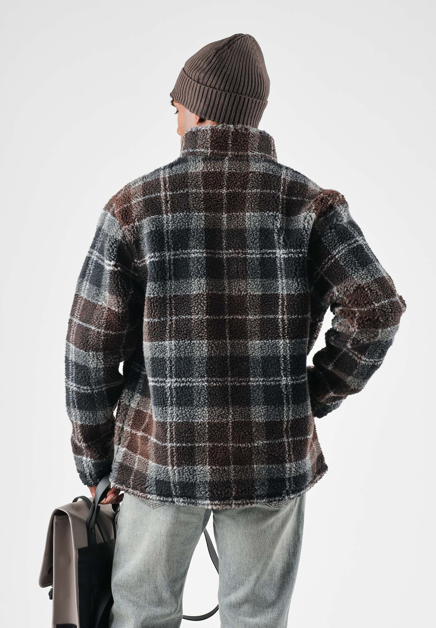 BARBOUR Felpa con zip TARTAN FLEECE  blu da uomo in morbido pile con fantasia tartan 262MMFL0187 TN38 BARBOUR 