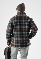 BARBOUR Felpa con zip TARTAN FLEECE  blu da uomo in morbido pile con fantasia tartan 262MMFL0187 TN38 BARBOUR 