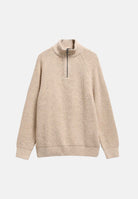 BARBOUR Cardigan corto pearl-beige per uomo e donna con collo a listino, apertura a mezza zip e dettagli testurizzati. 262MMKN1757 BE14 BARBOUR 