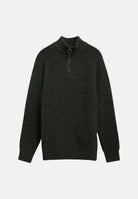 BARBOUR Cardigan grigio antracite da uomo con collo a listino, apertura a mezza zip e dettagli testurizzati. 262MMKN1757 OL51 BARBOUR 