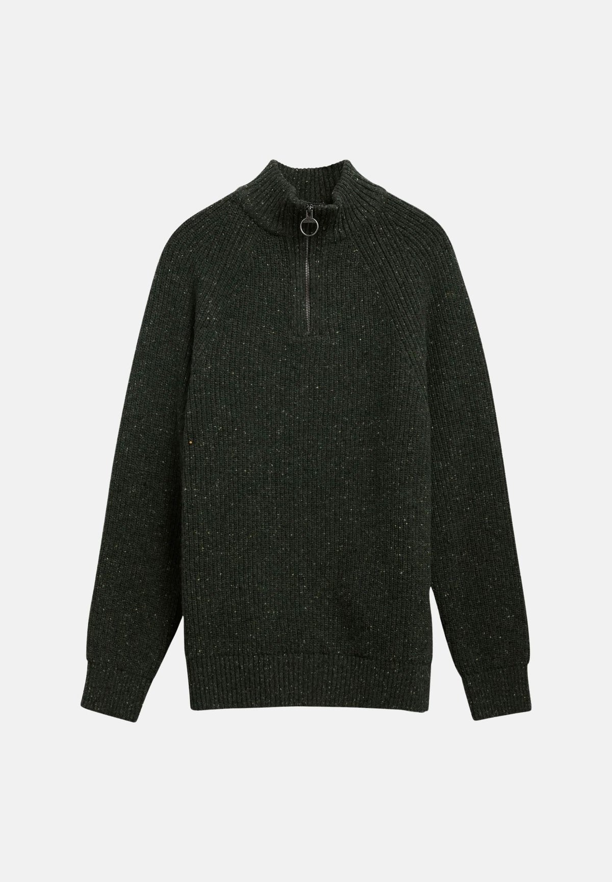 BARBOUR Cardigan grigio antracite da uomo con collo a listino, apertura a mezza zip e dettagli testurizzati. 262MMKN1757 OL51 BARBOUR 