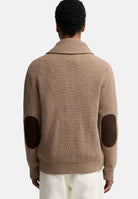 BARBOUR Cardigan corto HARTLAND SHAWL NECK marrone per uomo con collo sciallato, bottoni in pelle 262MMKN1761 ST51 BARBOUR 