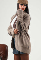 BARBOUR Cardigan corto HARTLAND SHAWL NECK marrone per uomo con collo sciallato, bottoni in pelle 262MMKN1761 ST51 BARBOUR 