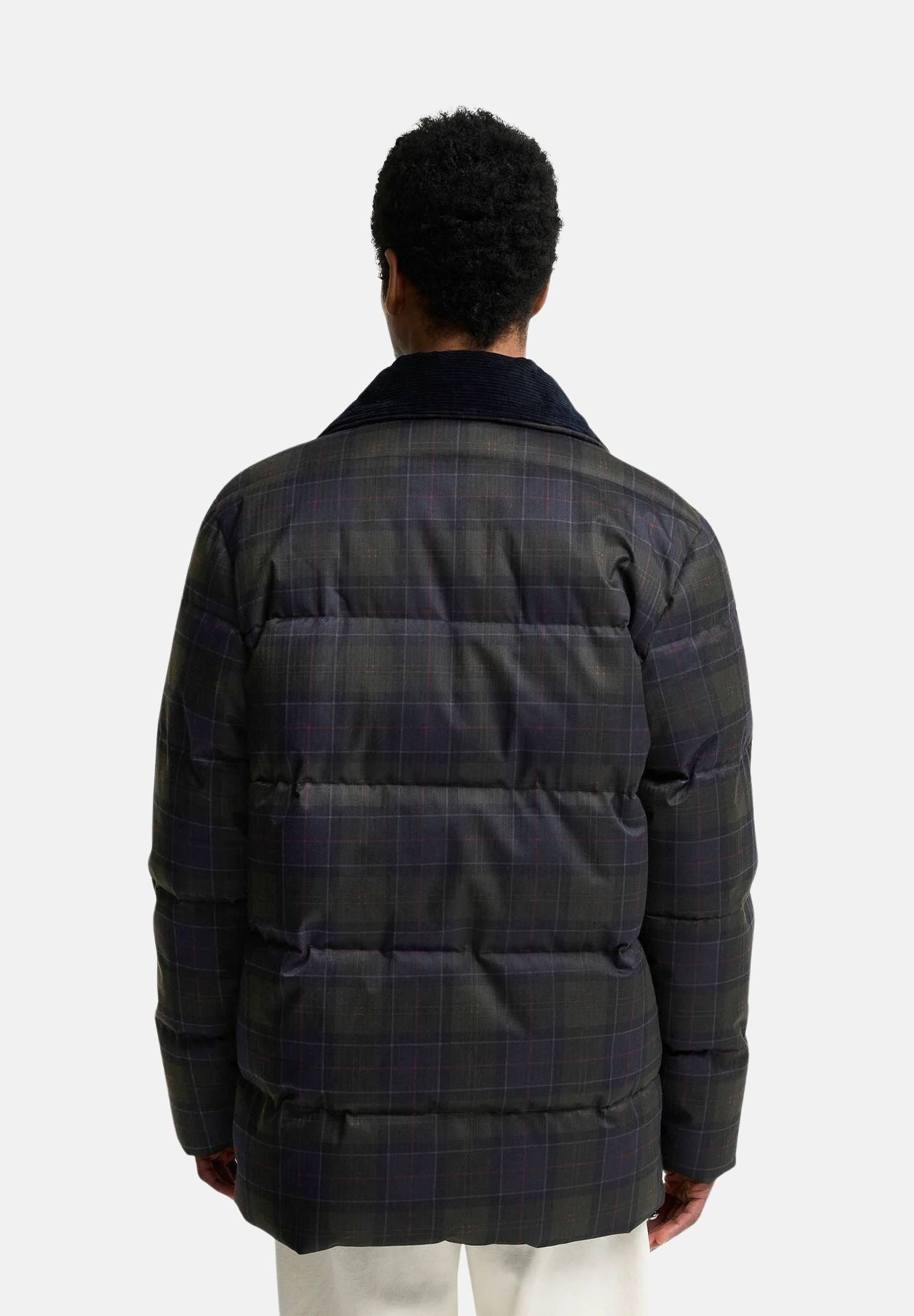 BARBOUR Piumino grigio scuro antracite da uomo con collo alto protettivo e trapuntatura orizzontale 262MMQU1908 TN11 BARBOUR 