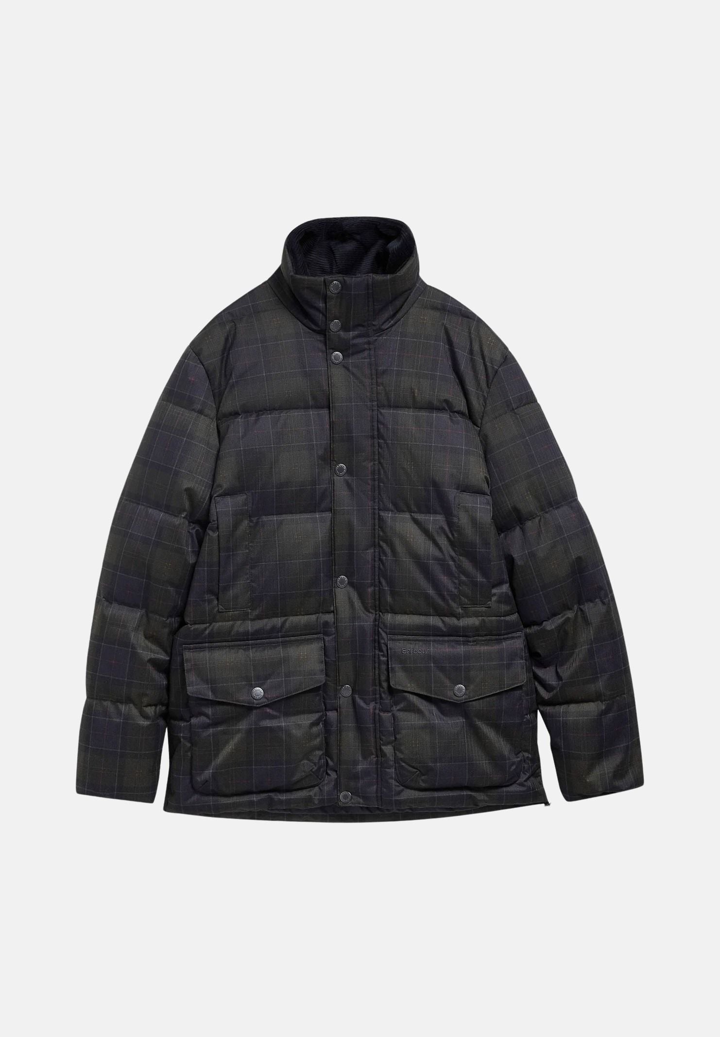 BARBOUR Piumino grigio scuro antracite da uomo con collo alto protettivo e trapuntatura orizzontale 262MMQU1908 TN11 BARBOUR 