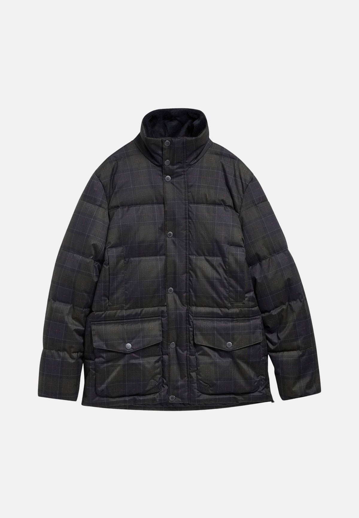 BARBOUR Piumino grigio scuro antracite da uomo con collo alto protettivo e trapuntatura orizzontale 262MMQU1908 TN11 BARBOUR 