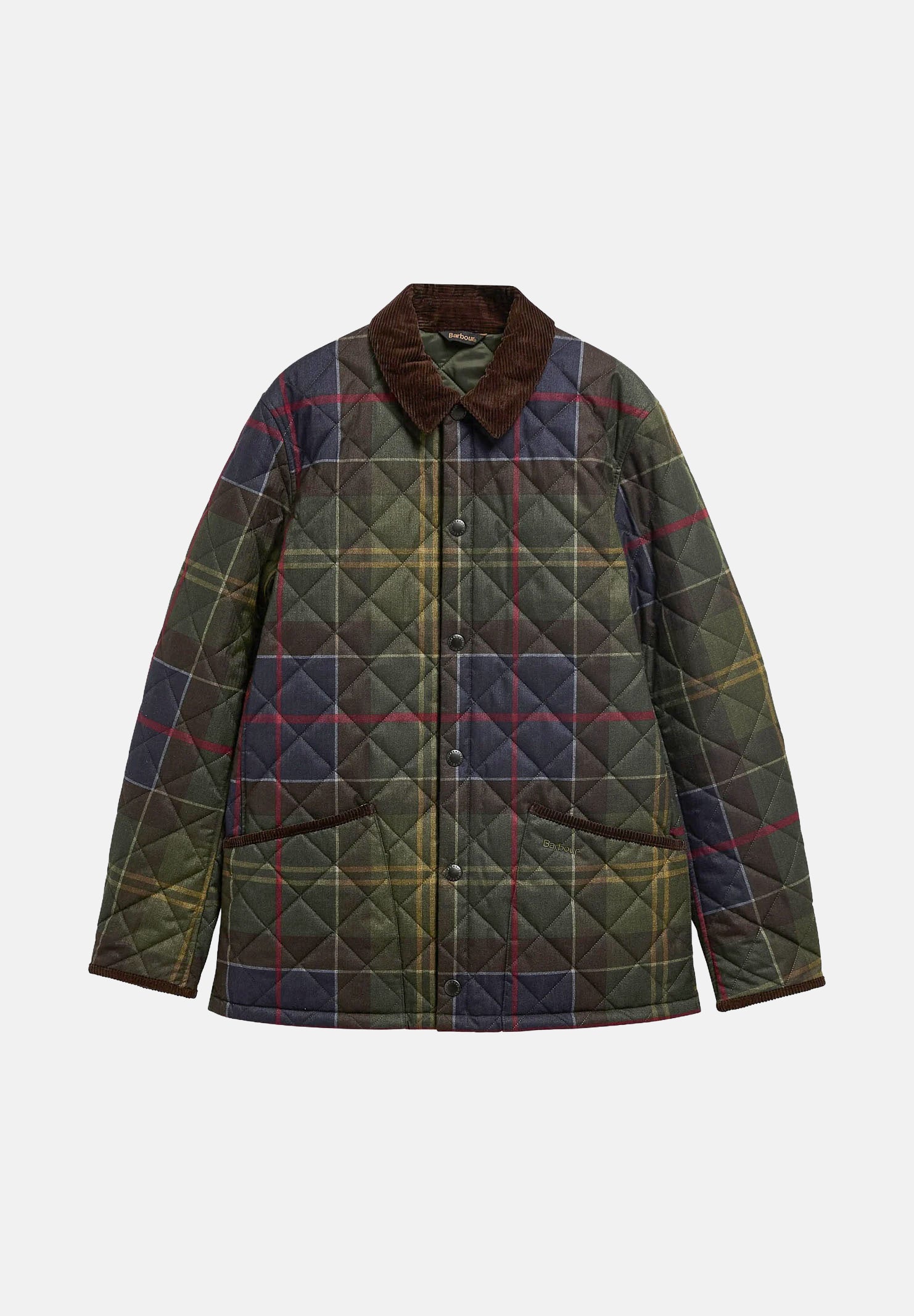 BARBOUR Piumino TARTAN QUILTED verde per uomo trapuntato a rombi con fantasia tartan 262MMQU1909 TN14 BARBOUR 