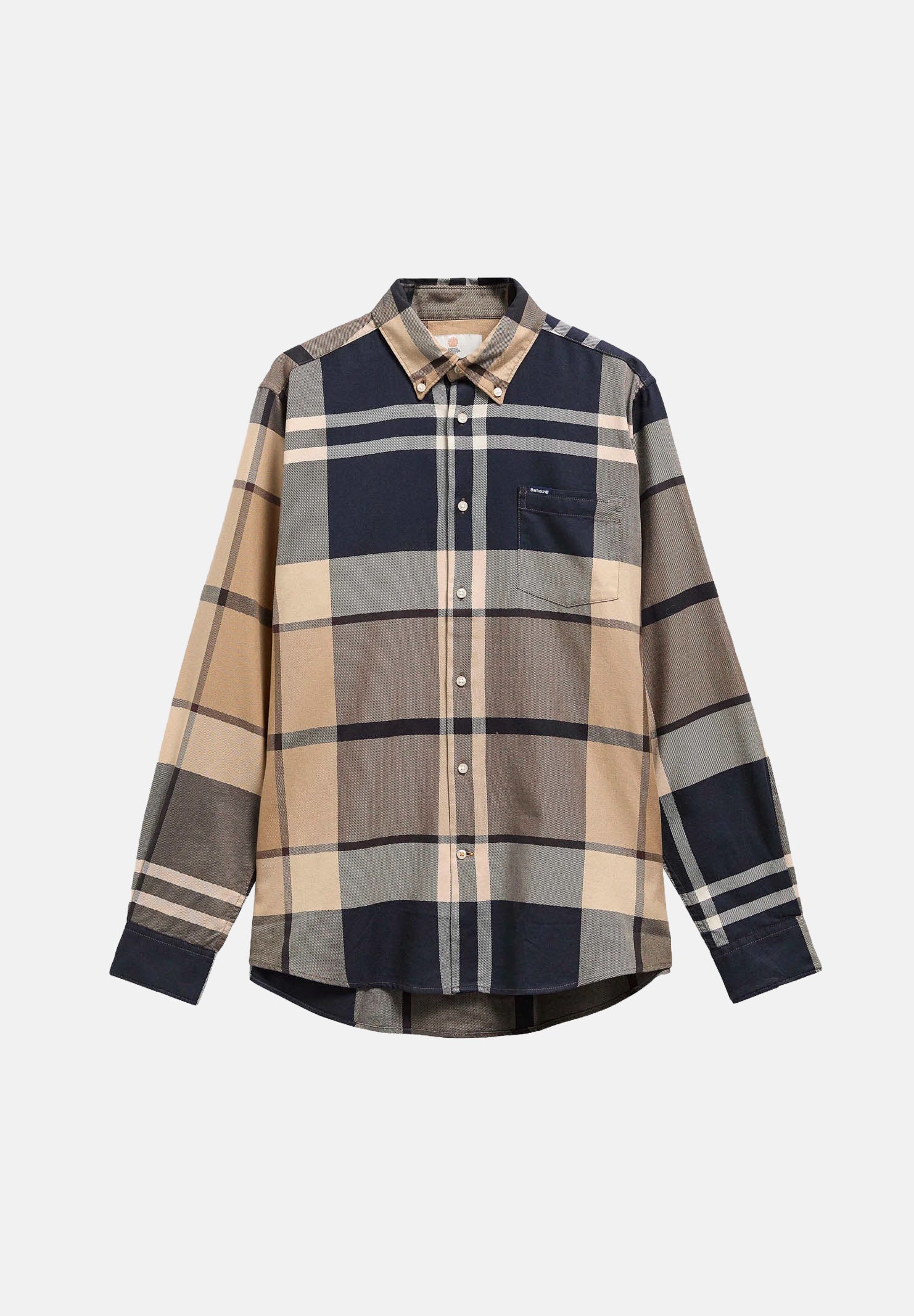 BARBOUR Camicia manica lunga DUNOON TAILORED beige da uomo con fantasia a quadri tartan e colletto button-down. 262MMSH4980 TN39 BARBOUR 