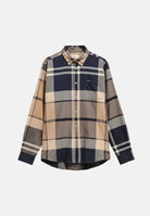 BARBOUR Camicia manica lunga DUNOON TAILORED beige da uomo con fantasia a quadri tartan e colletto button-down. 262MMSH4980 TN39 BARBOUR 
