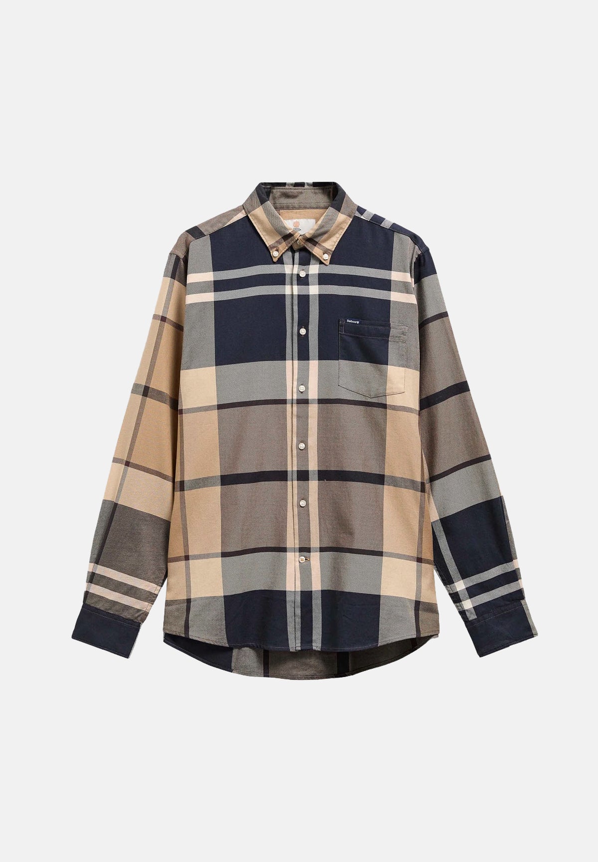BARBOUR Camicia manica lunga DUNOON TAILORED beige da uomo con fantasia a quadri tartan e colletto button-down. 262MMSH4980 TN39 BARBOUR 