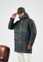 BARBOUR Parka grigio scuro scozzese da uomo con cappuccio integrato, fantasia tartan 262MMWB1168 NY91 BARBOUR 