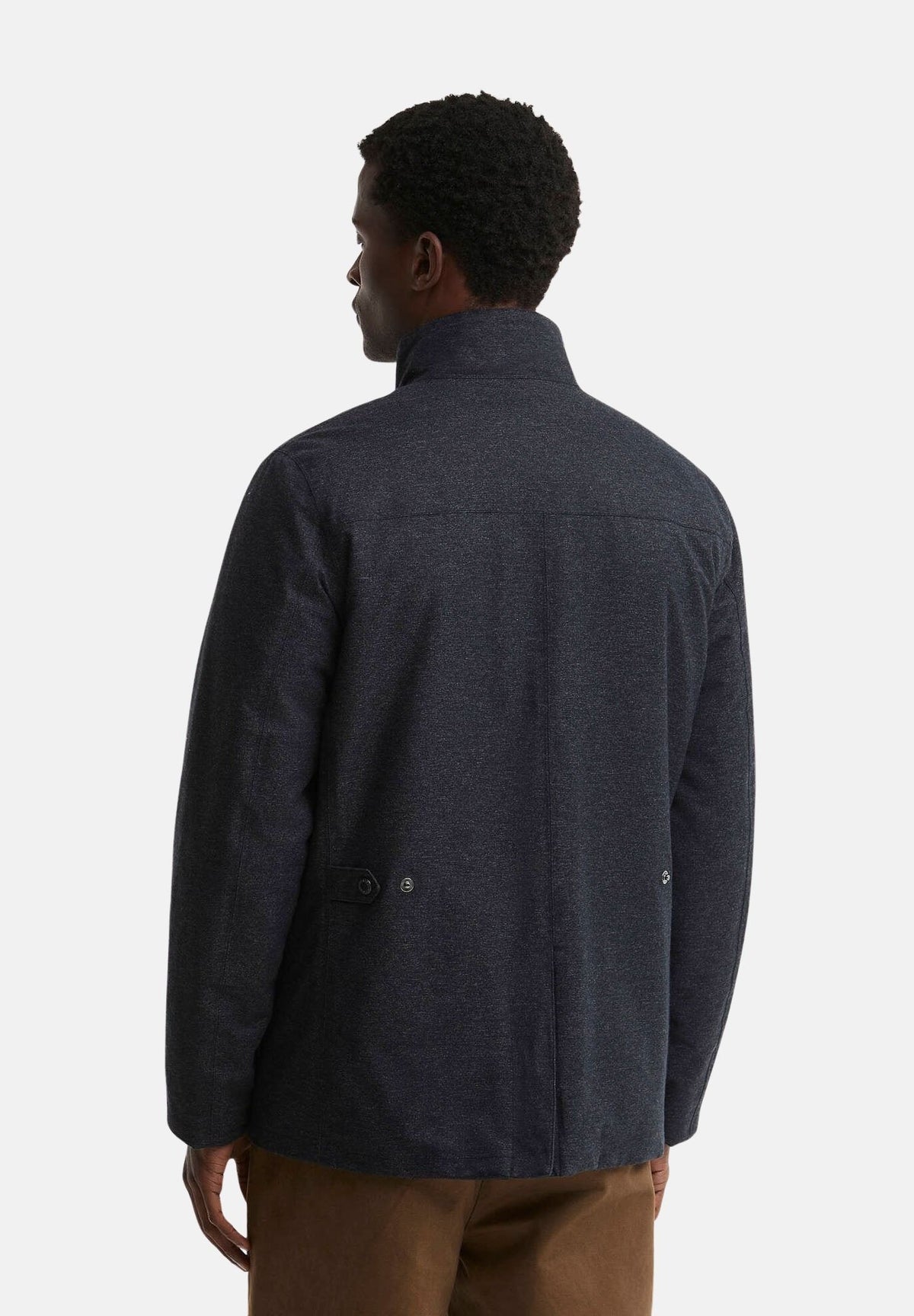 BARBOUR Giubbotto blu scuro navy da uomo con collo alto e chiusura con bottoni a pressione. 262MMWB1174 NY91 BARBOUR 