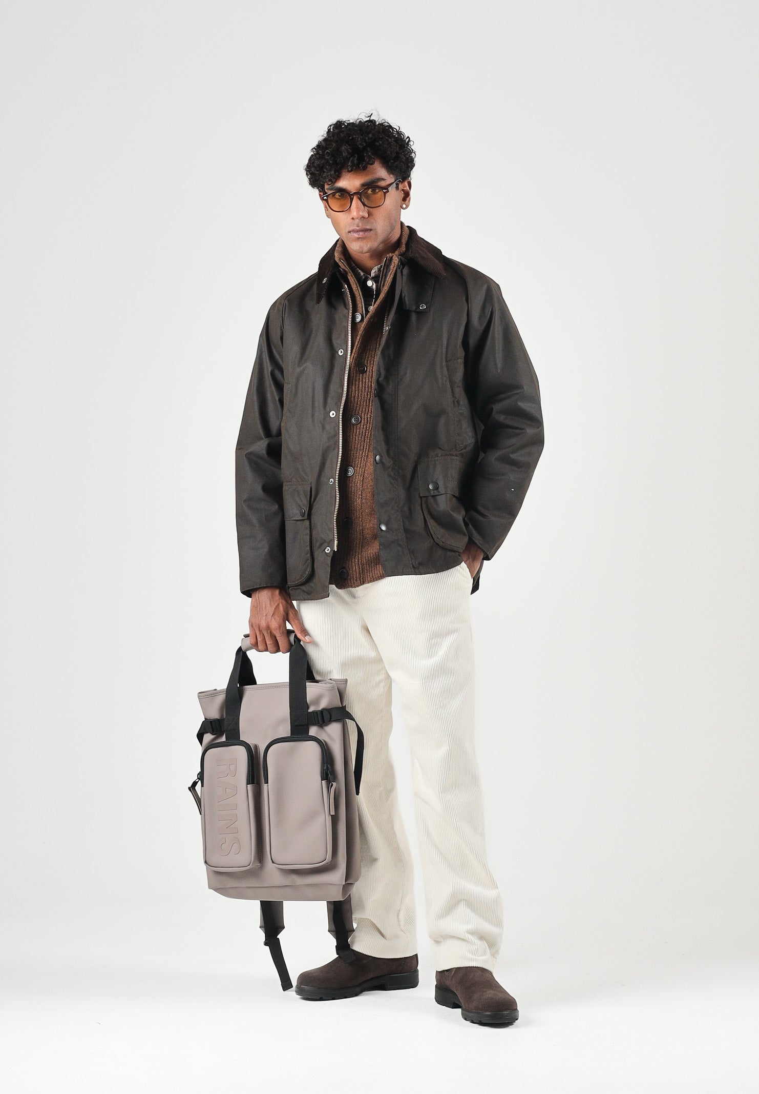 BARBOUR Giubbotto BEAUFORT olive per uomo con colletto in velluto e tasche multiple. 262MMWX0010 OL71 BARBOUR 