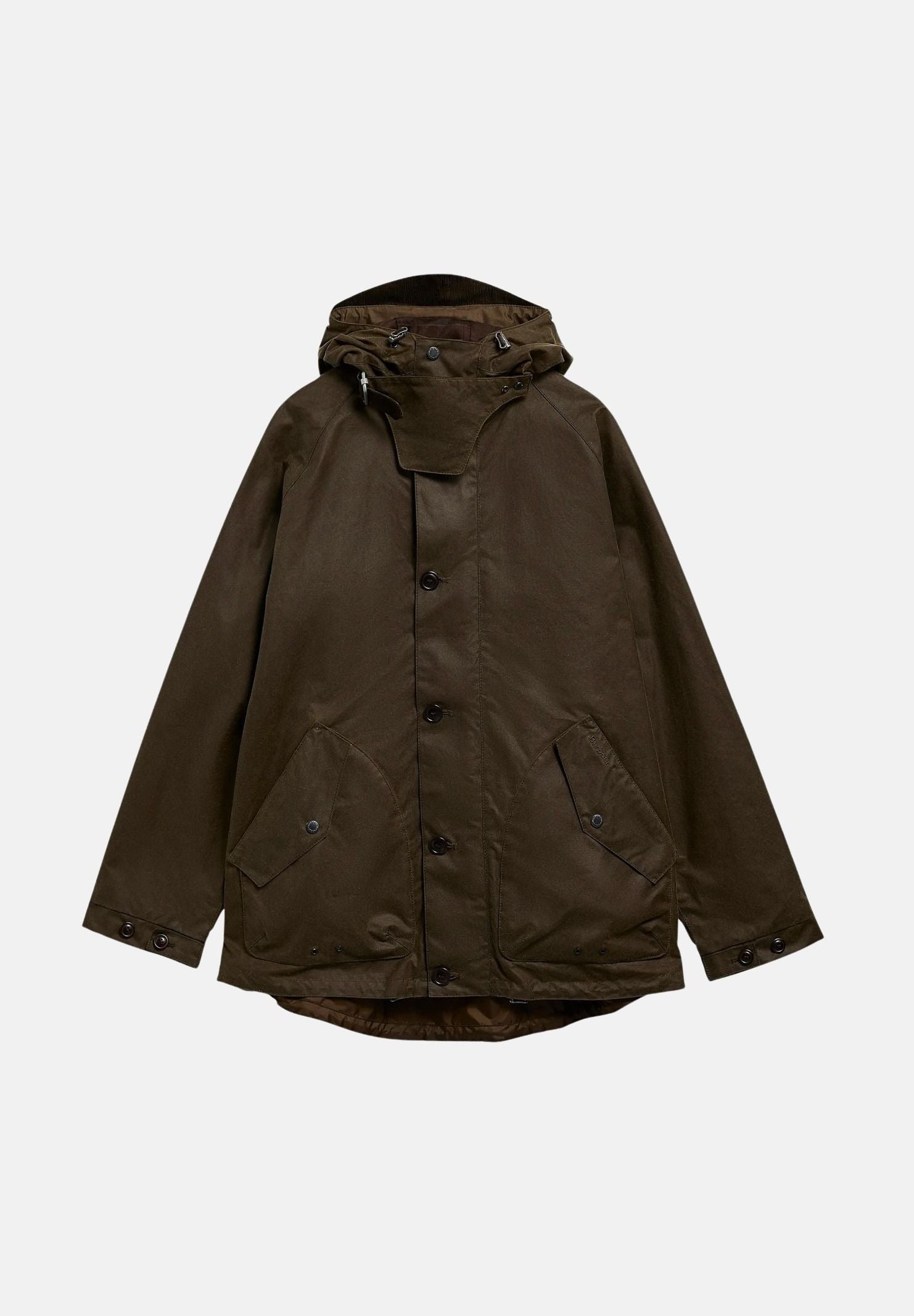 BARBOUR Parka marrone faggio da  uomo con cappuccio protettivo regolabile e ampie tasche frontali 262MMWX2573 SN91 BARBOUR 