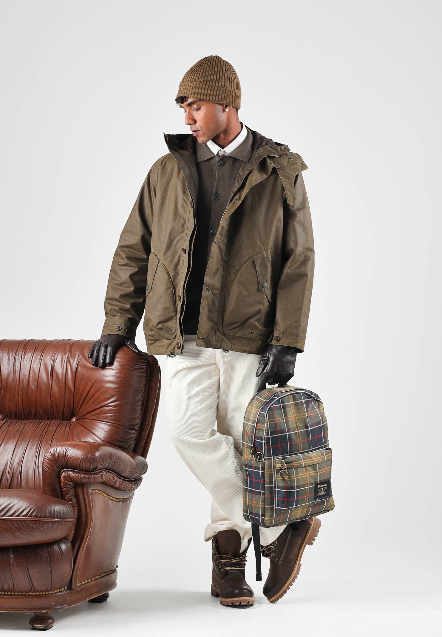 BARBOUR Parka marrone faggio da  uomo con cappuccio protettivo regolabile e ampie tasche frontali 262MMWX2573 SN91 BARBOUR 