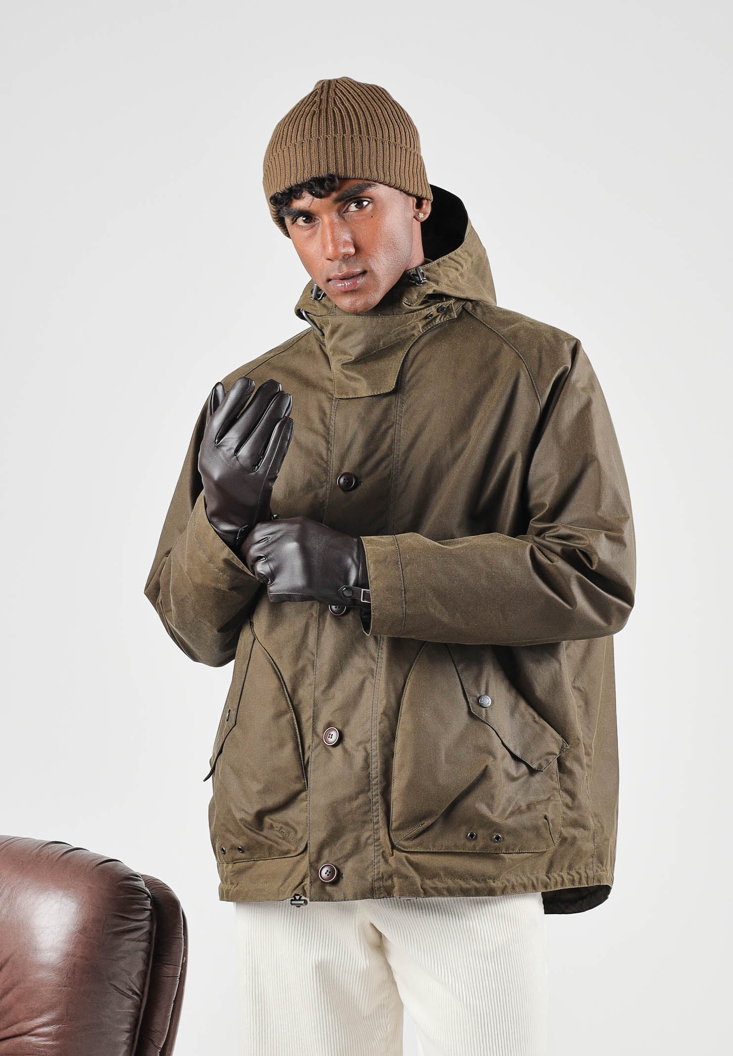 BARBOUR Parka marrone faggio da  uomo con cappuccio protettivo regolabile e ampie tasche frontali 262MMWX2573 SN91 BARBOUR 