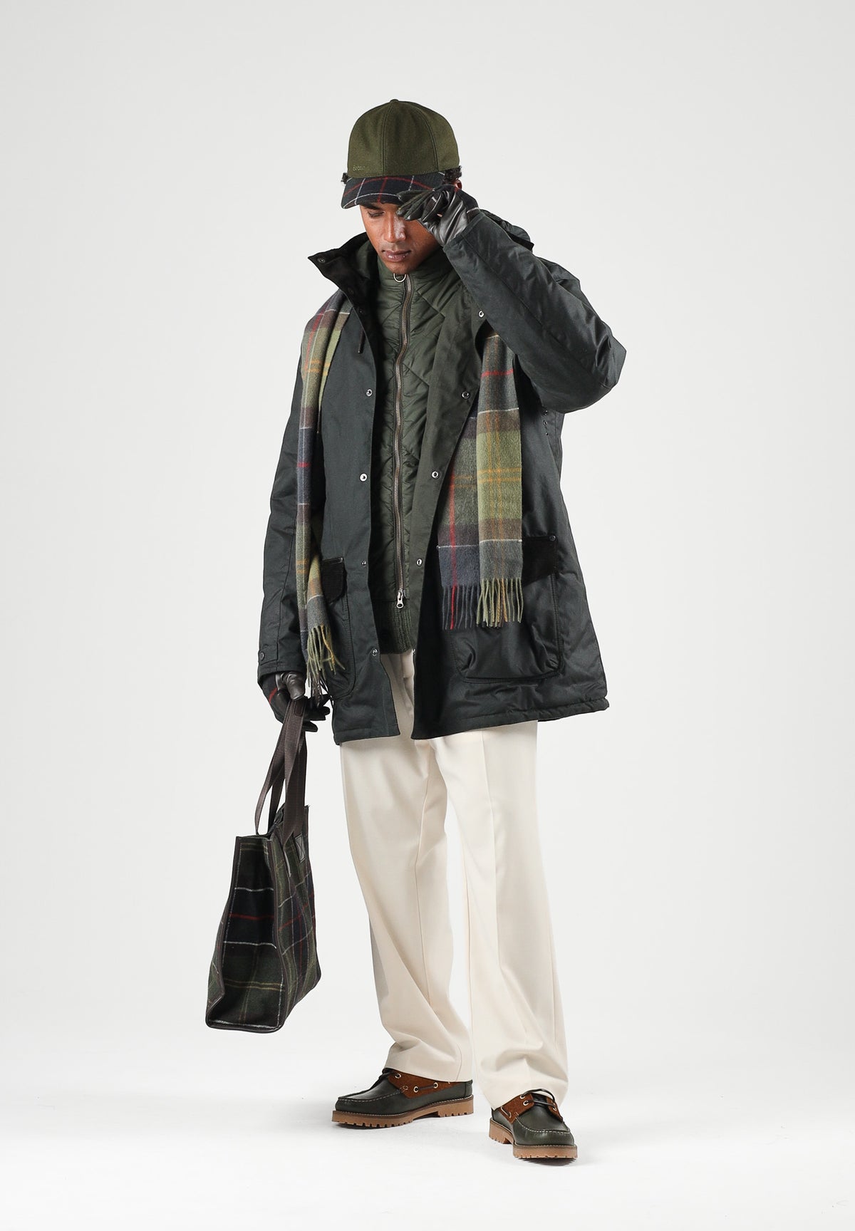 BARBOUR Parka verde salvia scuro da uomo con cappuccio avvolgente e tasche utility bicolore 262MMWX2582 SG51 BARBOUR 