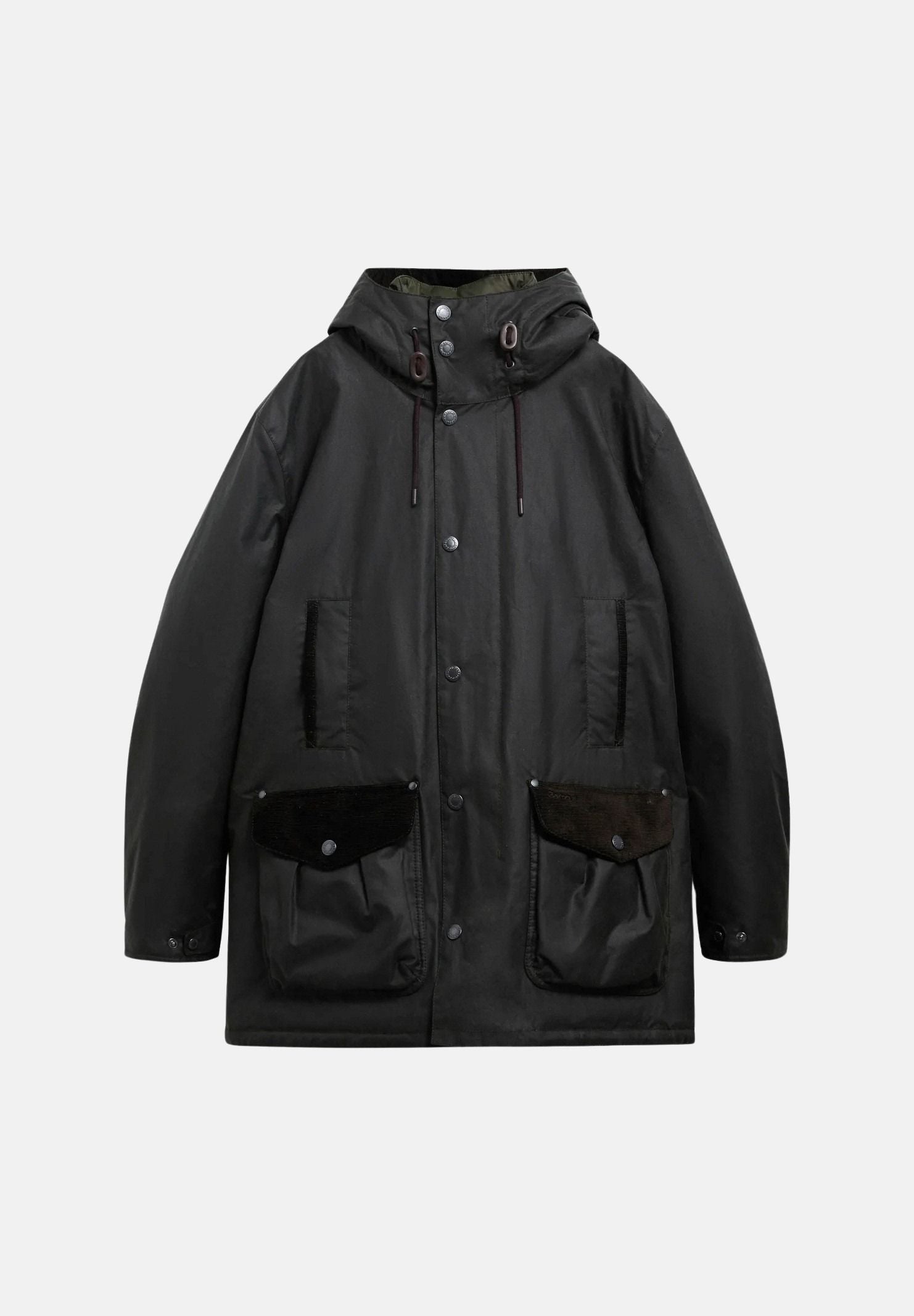 BARBOUR Parka verde salvia scuro da uomo con cappuccio avvolgente e tasche utility bicolore 262MMWX2582 SG51 BARBOUR 