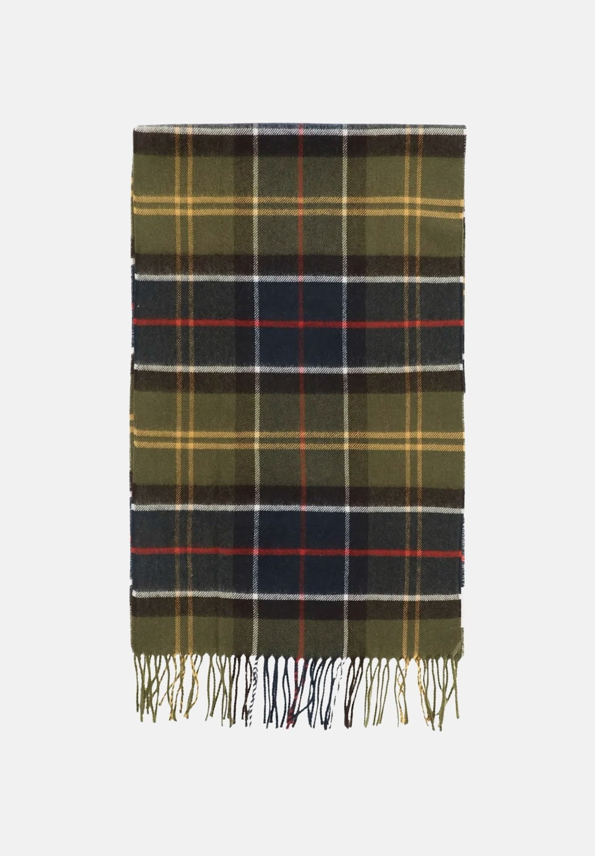 BARBOUR Sciarpa YAXLEY tartan verde per uomo e donna  con motivo a quadri scozzesi e bordo frangiato. 262MUSC0324 TN11 BARBOUR 