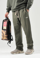 BARROW Pantaloni verde militare per uomo e donna con coulisse in vita e tasche laterali F6BWUAFP018 082 BARROW 