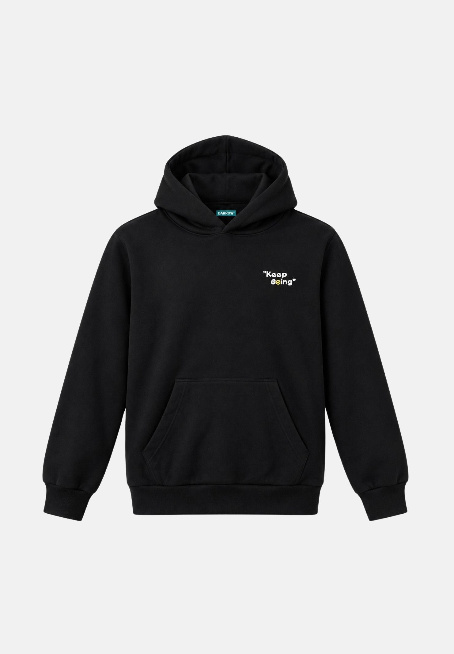 BARROW Felpa con cappuccio nera per uomo e donna con mini logo stampato sul petto. F6BWUAHS045 110 BARROW 