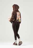 BARROW Felpa con cappuccio choco-marrone per uomo e donna con stampe grafiche colorate sul petto. F6BWUAHS046 1050 BARROW 