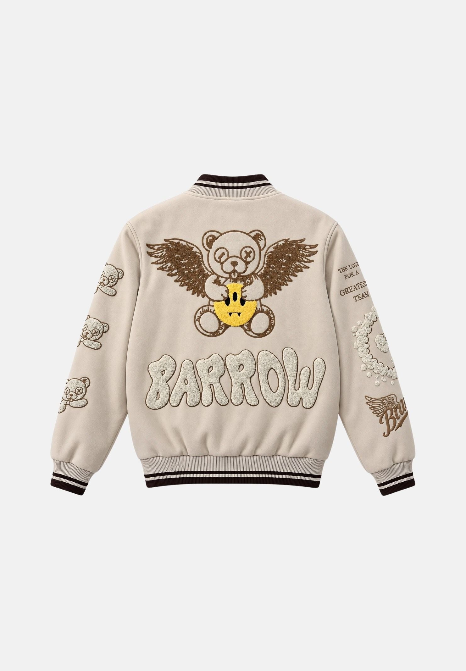 BARROW Bomber color cocco per uomo e donna con chiusura a bottoni automatici, bordi a costine rigate F6BWUAJK079 412 BARROW 