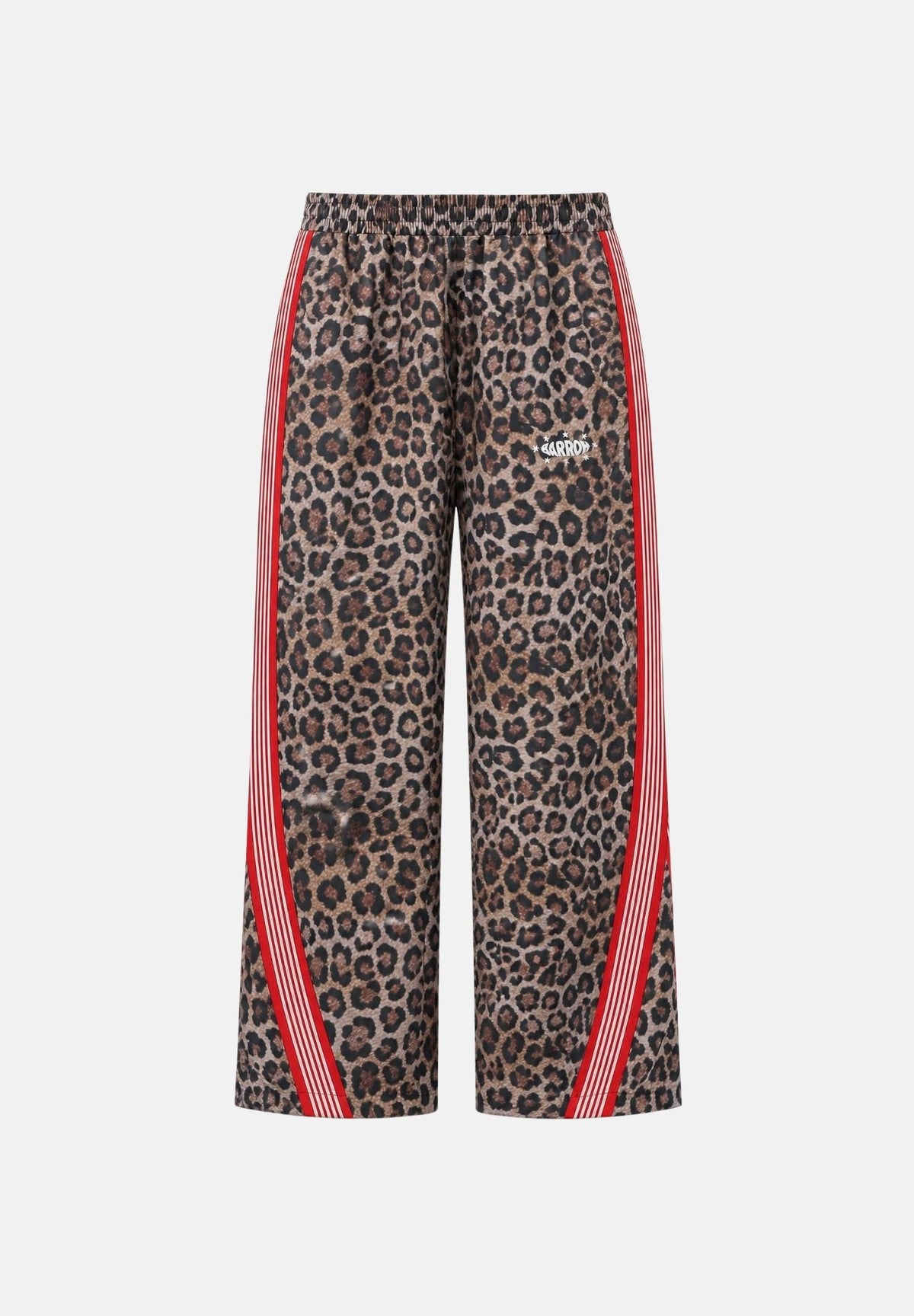 BARROW Pantaloni marroni per uomo e donna con stampa animalier leopardo e bande laterali a contrasto F6BWUAPA089 220 BARROW 