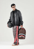 BARROW Pantaloni marroni per uomo e donna con stampa animalier leopardo e bande laterali a contrasto F6BWUAPA089 220 BARROW 